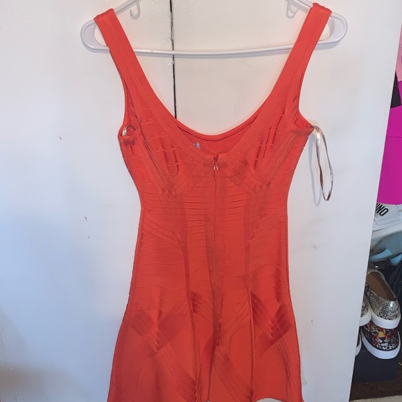 Coral Herve Leger Dress - 100% authentic - Picture 6 of 8